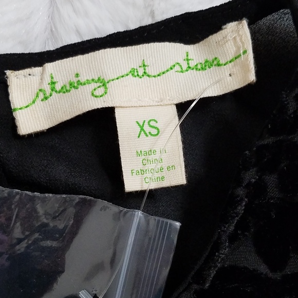 Gorgeous hi-lo black velvet burnout sleeveless dressy top tunic XS - Picture 6 of 8